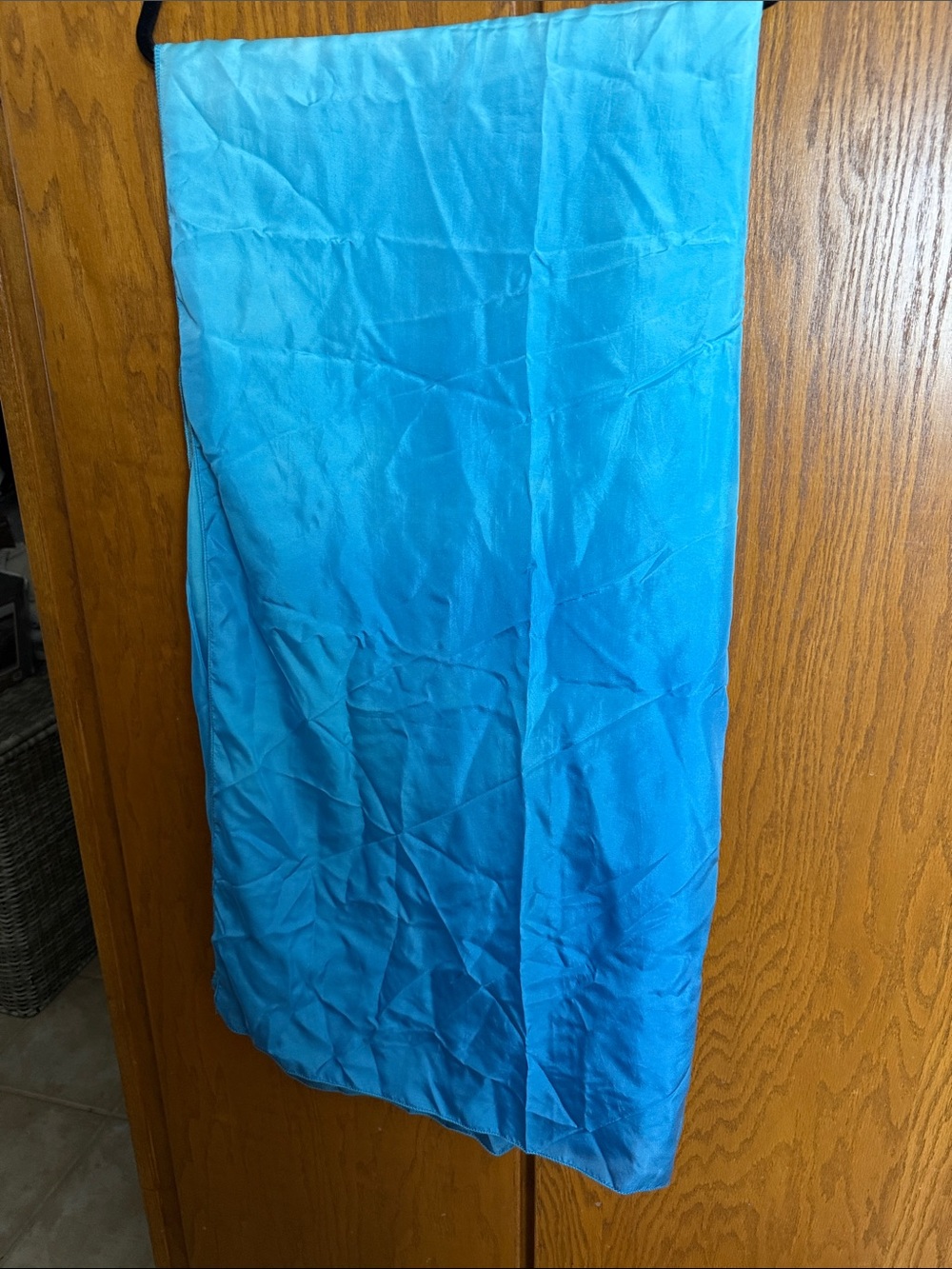 Belly dancing scarf 44” width x 106” length gradient blue. Excellent condition